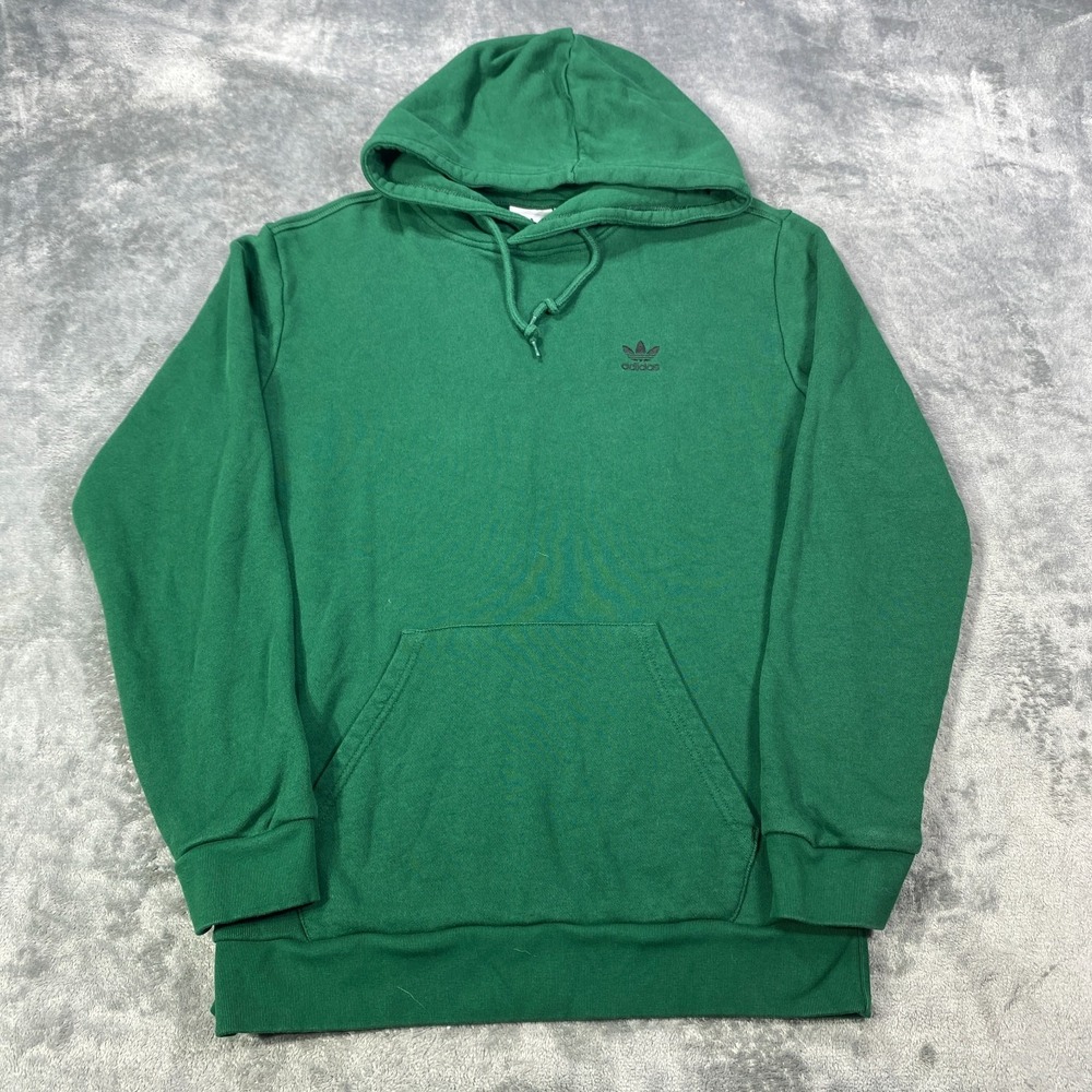 Adidas Originals Trefoil Hoodie Mens Medium Green Pullover Fleece Sweatshirt